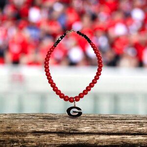 Bulldog beaded  necklace
